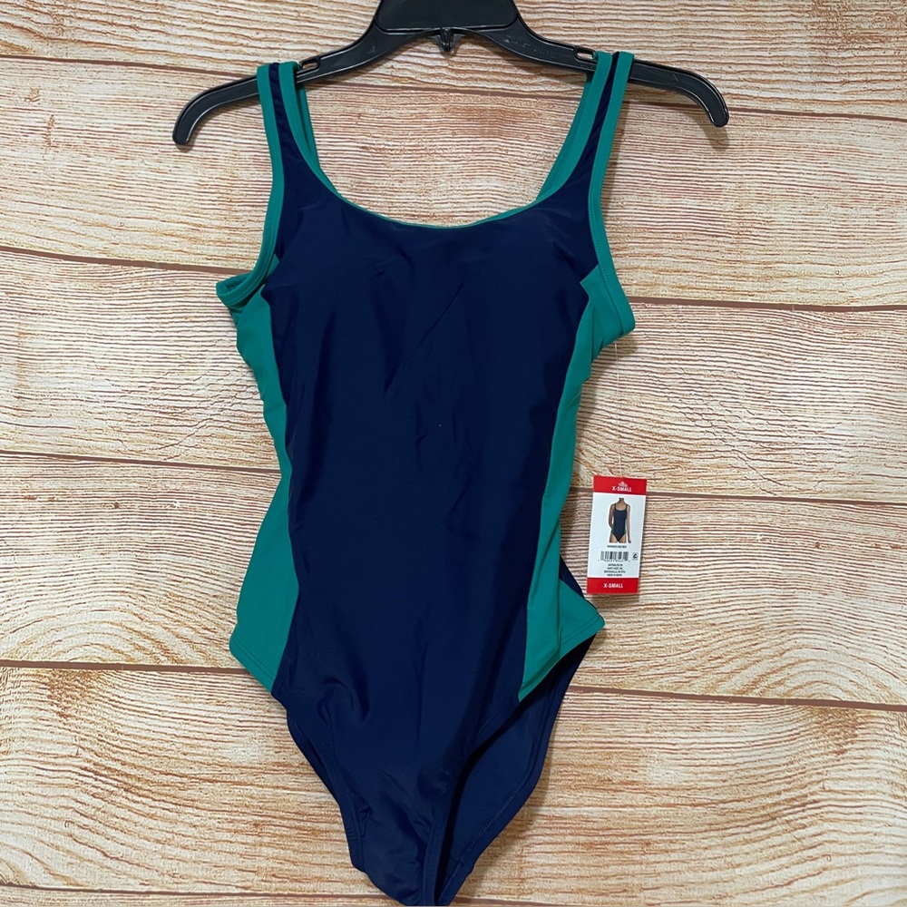 Lands' End Women's Fully Lined Scoop Neck One-Piece Swimsuit Size X-small